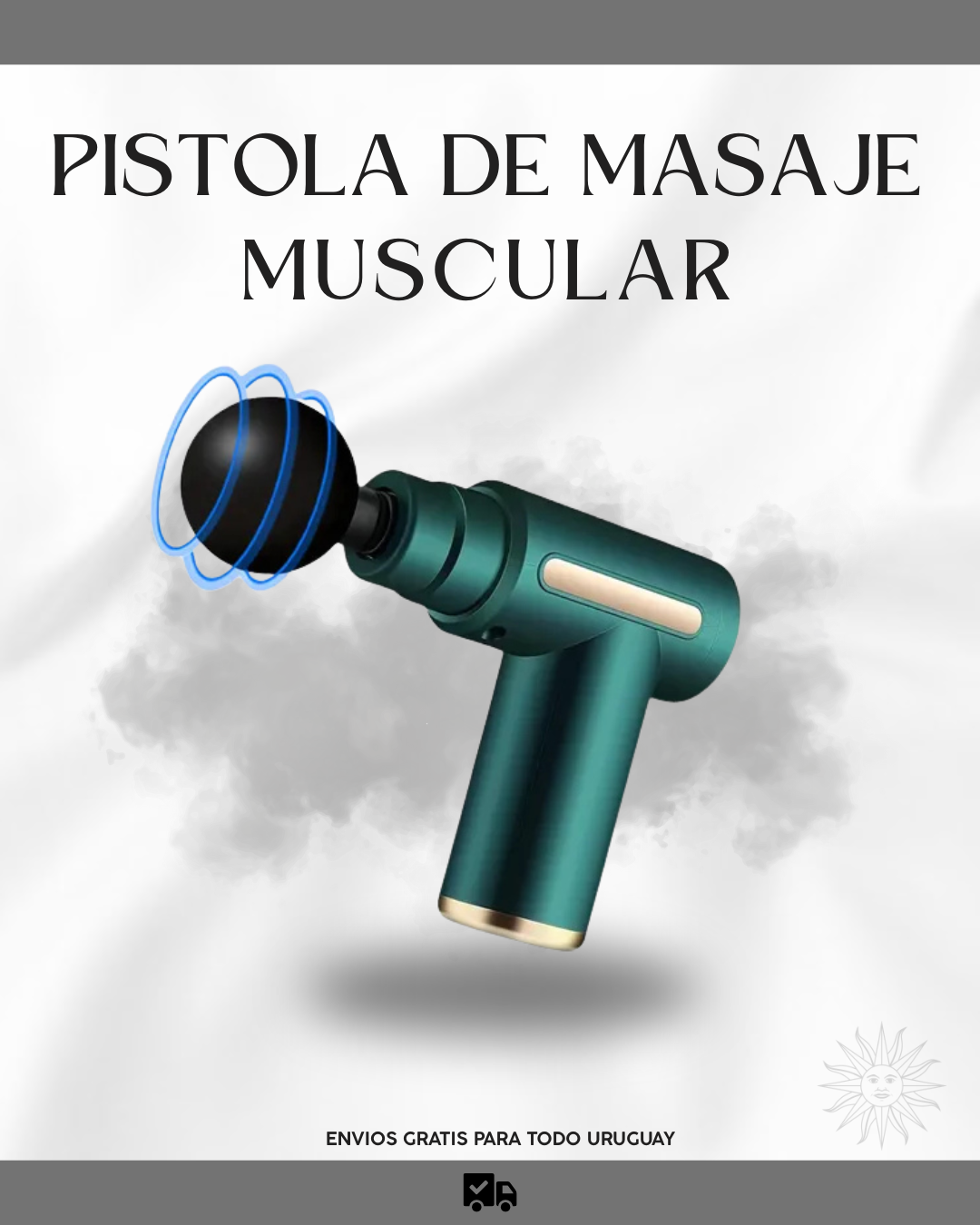 Pistola De Masaje Muscular Con 4 Cabezales Recargable